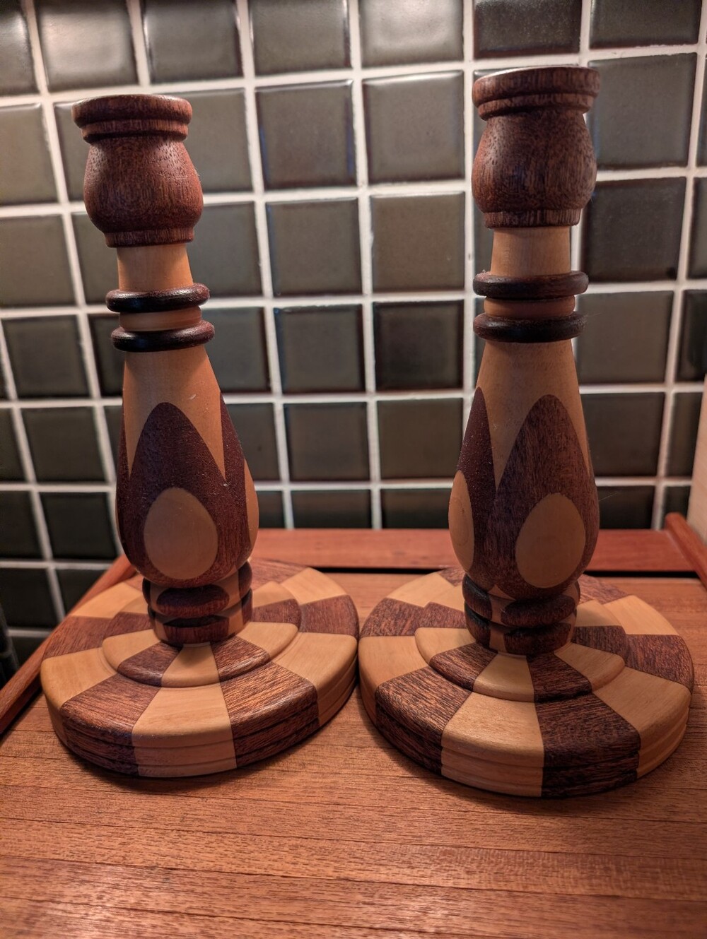 Hand Turned Candle Holders,2
